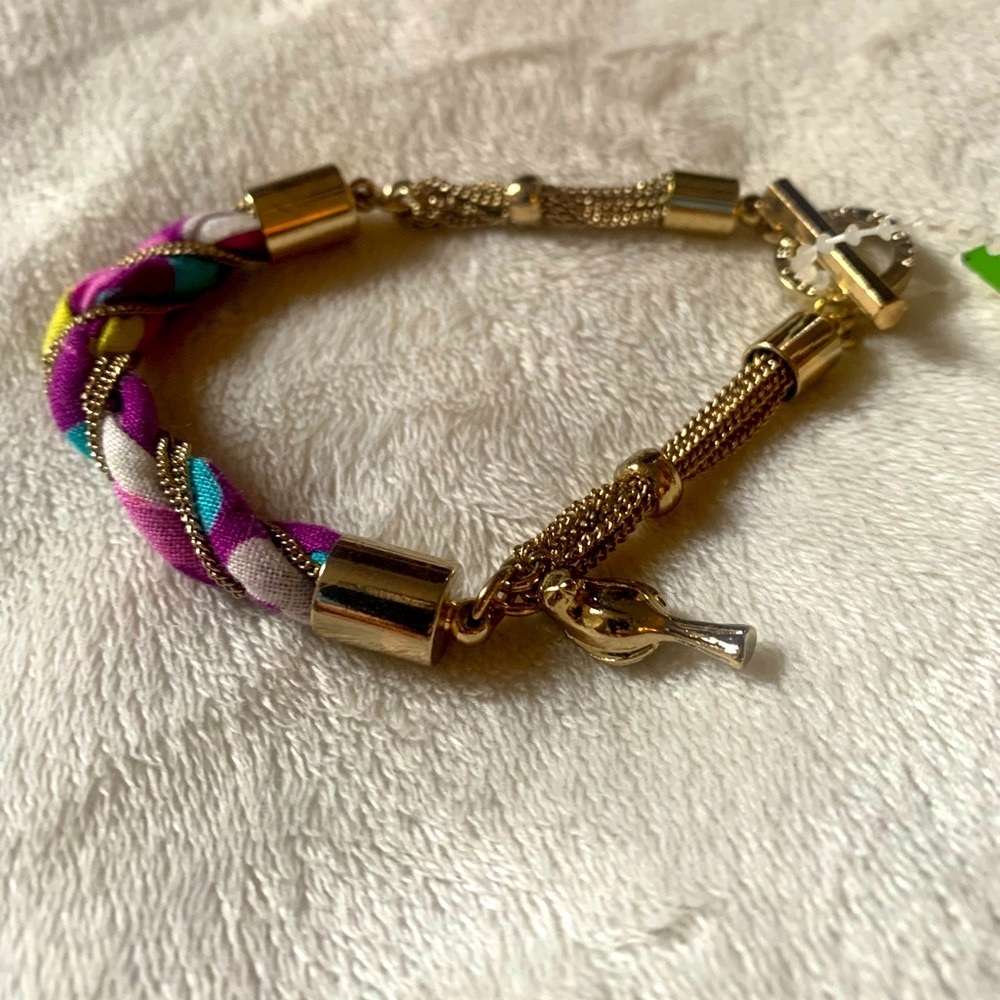 Vera Bradley Gold Fabric Twist Bracelet ✨
